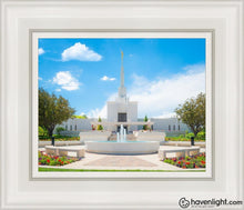 Load image into Gallery viewer, Denver Daytime Fountain Open Edition Canvas / 8 X 10 White Frame Art
