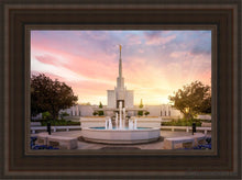 Load image into Gallery viewer, Denver Sunset Fountain Open Edition Canvas / 12 X 18 Brown Frame Art
