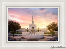 Load image into Gallery viewer, Denver Sunset Fountain Open Edition Canvas / 12 X 18 White Frame Art

