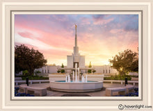 Load image into Gallery viewer, Denver Sunset Fountain Open Edition Canvas / 20 X 30 White Frame Art
