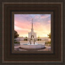 Load image into Gallery viewer, Denver Sunset Fountain Open Edition Canvas / 6 X Brown Frame Art
