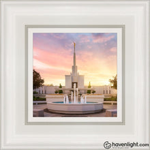 Load image into Gallery viewer, Denver Sunset Fountain Open Edition Canvas / 6 X White Frame Art
