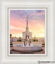 Load image into Gallery viewer, Denver Sunset Fountain Open Edition Canvas / 8 X 10 White Frame Art
