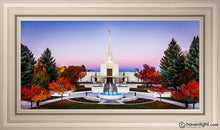 Load image into Gallery viewer, Denver Temple Bright Millennial Day Open Edition Canvas / 30 X 15 Frame W 21 3/4 36 Art
