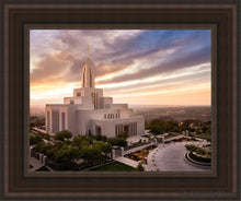 Load image into Gallery viewer, Draper Sunset Aerial Open Edition Canvas / 11 X 14 Brown Frame Art
