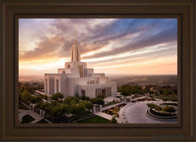 Load image into Gallery viewer, Draper Sunset Aerial Open Edition Canvas / 20 X 30 Brown Frame Art
