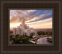Load image into Gallery viewer, Draper Sunset Aerial Open Edition Canvas / 8 X 10 Brown Frame Art
