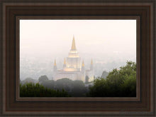Load image into Gallery viewer, Foggy Oakland Open Edition Canvas / 12 X 18 Brown Frame Art
