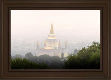 Load image into Gallery viewer, Foggy Oakland Open Edition Canvas / 20 X 30 Brown Frame Art
