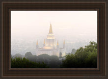 Load image into Gallery viewer, Foggy Oakland Open Edition Canvas / 24 X 36 Brown Frame Art

