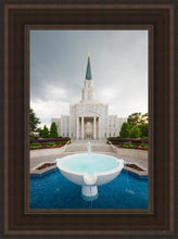 Load image into Gallery viewer, Houston Stormy Fountain Open Edition Canvas / 12 X 18 Brown Frame Art
