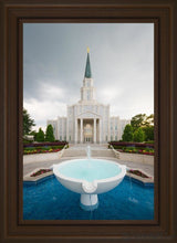 Load image into Gallery viewer, Houston Stormy Fountain Open Edition Canvas / 20 X 30 Brown Frame Art
