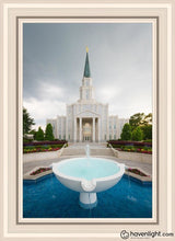 Load image into Gallery viewer, Houston Stormy Fountain Open Edition Canvas / 20 X 30 White Frame Art
