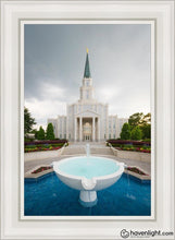 Load image into Gallery viewer, Houston Stormy Fountain Open Edition Canvas / 24 X 36 White Frame Art
