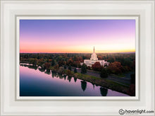 Load image into Gallery viewer, Idaho Falls - Snake River Reflection Aerial Open Edition Canvas / 12 X 18 White Frame Art
