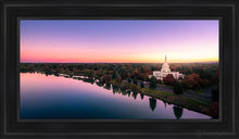 Load image into Gallery viewer, Idaho Falls - Snake River Reflection Aerial Open Edition Canvas / 15 X 30 Black Frame Art
