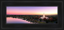 Load image into Gallery viewer, Idaho Falls - Snake River Reflection Aerial Open Edition Canvas / 6 X 18 Black Frame Art
