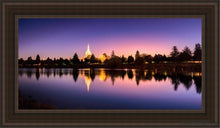 Load image into Gallery viewer, Idaho Falls Snake River Reflection Open Edition Canvas / 15 X 30 Brown Frame Art
