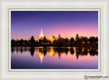 Load image into Gallery viewer, Idaho Falls Snake River Reflection Open Edition Canvas / 24 X 36 White Frame Art

