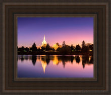Load image into Gallery viewer, Idaho Falls Snake River Reflection Open Edition Canvas / 8 X 10 Brown Frame Art
