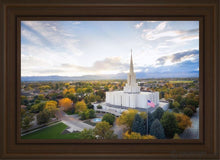 Load image into Gallery viewer, Jordan River Dayglow Aerial Open Edition Canvas / 20 X 30 Brown Frame Art
