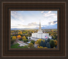 Load image into Gallery viewer, Jordan River Dayglow Aerial Open Edition Canvas / 8 X 10 Brown Frame Art
