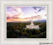 Load image into Gallery viewer, Jordan River Night Glow Aerial Open Edition Canvas / 11 X 14 White Frame Art

