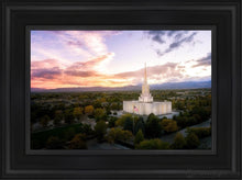 Load image into Gallery viewer, Jordan River Night Glow Aerial Open Edition Canvas / 12 X 18 Black Frame Art
