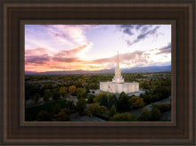 Load image into Gallery viewer, Jordan River Night Glow Aerial Open Edition Canvas / 12 X 18 Brown Frame Art

