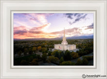 Load image into Gallery viewer, Jordan River Night Glow Aerial Open Edition Canvas / 12 X 18 White Frame Art
