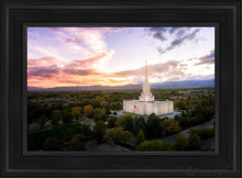 Load image into Gallery viewer, Jordan River Night Glow Aerial Open Edition Canvas / 14 X 21 Black Frame Art
