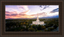 Load image into Gallery viewer, Jordan River Night Glow Aerial Open Edition Canvas / 15 X 30 Brown Frame Art
