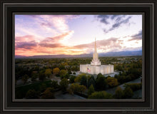 Load image into Gallery viewer, Jordan River Night Glow Aerial Open Edition Canvas / 20 X 30 Black Frame Art
