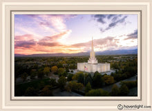 Load image into Gallery viewer, Jordan River Night Glow Aerial Open Edition Canvas / 20 X 30 White Frame Art

