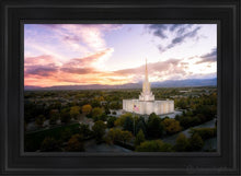 Load image into Gallery viewer, Jordan River Night Glow Aerial Open Edition Canvas / 24 X 36 Black Frame Art
