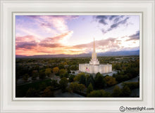 Load image into Gallery viewer, Jordan River Night Glow Aerial Open Edition Canvas / 24 X 36 White Frame Art
