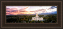 Load image into Gallery viewer, Jordan River Night Glow Aerial Open Edition Canvas / 6 X 18 Brown Frame Art
