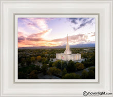 Load image into Gallery viewer, Jordan River Night Glow Aerial Open Edition Canvas / 8 X 10 White Frame Art

