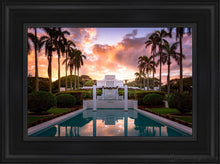 Load image into Gallery viewer, Laie Fountain Sunset Open Edition Canvas / 12 X 18 Black Frame Art
