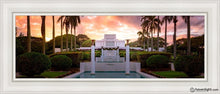Load image into Gallery viewer, Laie Fountain Sunset Open Edition Canvas / 12 X 36 White Frame Art
