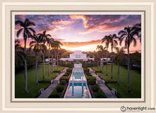 Load image into Gallery viewer, Laie Sunset Aerial Open Edition Canvas / 20 X 30 White Frame Art
