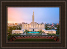 Load image into Gallery viewer, Los Angeles From On High Open Edition Canvas / 14 X 21 Brown Frame Art
