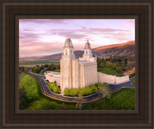 Load image into Gallery viewer, Manti Sunset From On High Open Edition Canvas / 11 X 14 Brown Frame Art
