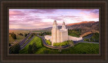 Load image into Gallery viewer, Manti Sunset From On High Open Edition Canvas / 15 X 30 Brown Frame Art

