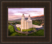 Load image into Gallery viewer, Manti Sunset From On High Open Edition Canvas / 8 X 10 Brown Frame Art
