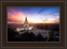 Load image into Gallery viewer, Oakland From On High Open Edition Canvas / 14 X 21 Brown Frame Art
