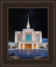 Load image into Gallery viewer, Ogden Temple Milky Way Open Edition Canvas / 11 X 14 Brown Frame Art
