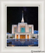 Load image into Gallery viewer, Ogden Temple Milky Way Open Edition Canvas / 11 X 14 White Frame Art
