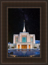 Load image into Gallery viewer, Ogden Temple Milky Way Open Edition Canvas / 12 X 18 Brown Frame Art
