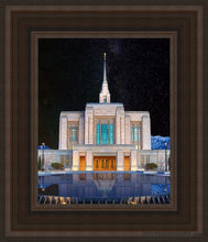 Load image into Gallery viewer, Ogden Temple Milky Way Open Edition Canvas / 8 X 10 Brown Frame Art

